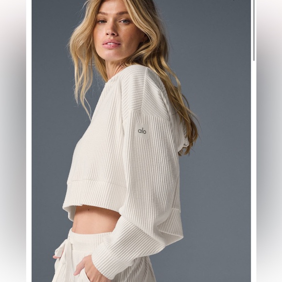 ALO Yoga Ivory Muse Set : Hoodie & Sweatpants Small NWT - Picture 7 of 12